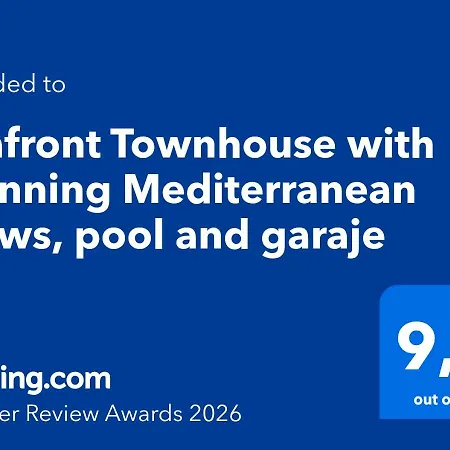 Seafront Townhouse With Stunning Mediterranean Views, Community Pool 度假居 *